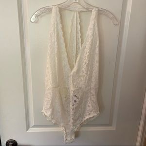 Free People Intimately Lace Bodysuit halter